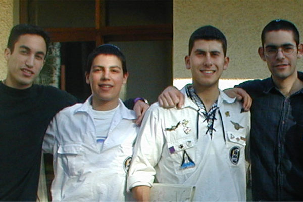 Yoni with friends during Bnei Akiva activities